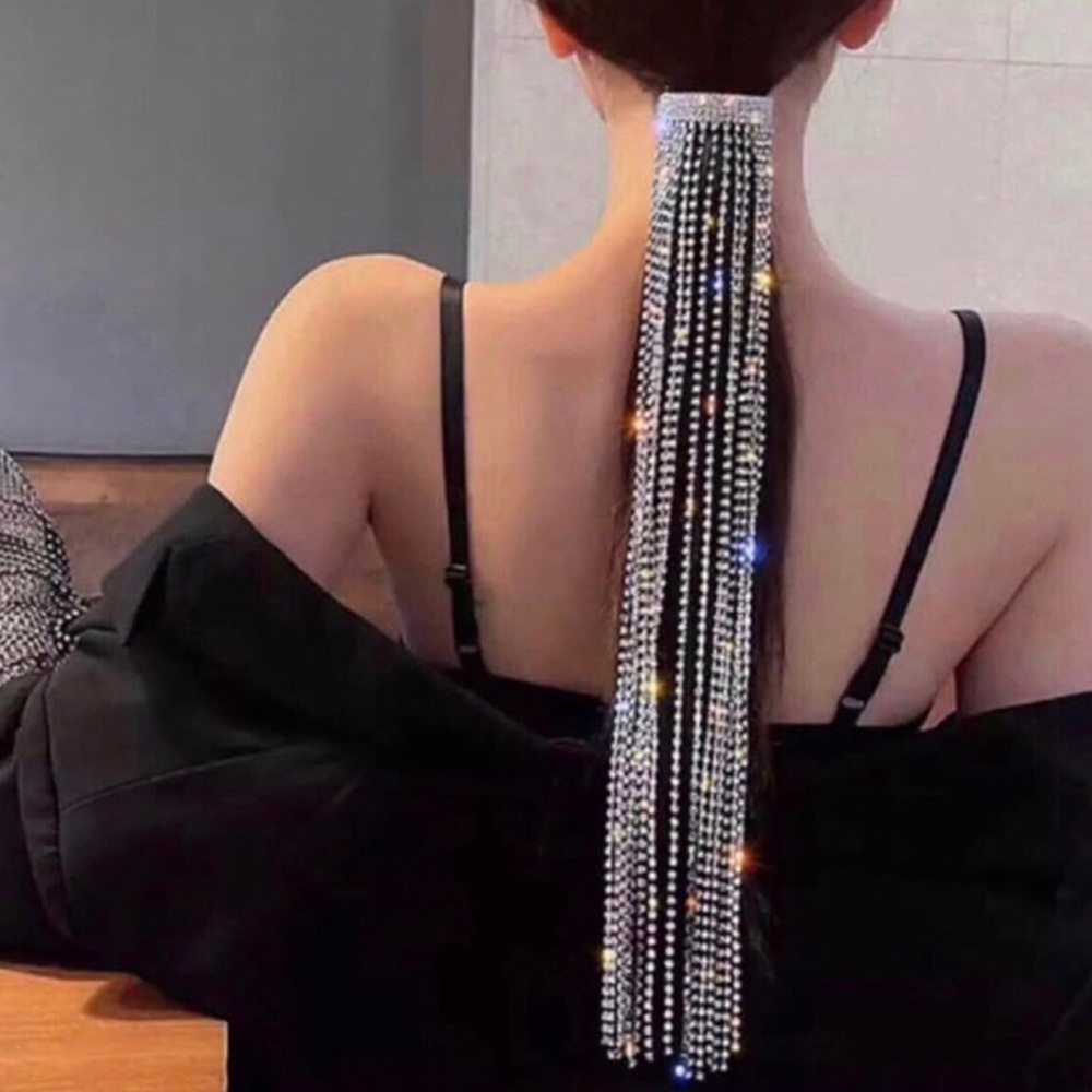 Crystal Ponytail Hair Extension - Silver - Picture 1 of 1